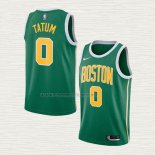 Camiseta Jayson Tatum NO 0 Boston Celtics Earned 2018-19 Verde