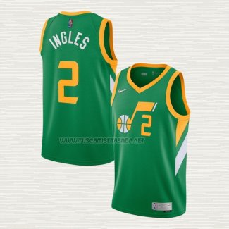 Camiseta Joe Ingles NO 2 Utah Jazz Earned 2020-21 Verde