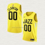 Camiseta Jordan Clarkson NO 00 Utah Jazz Icon 2022-23 Amarillo