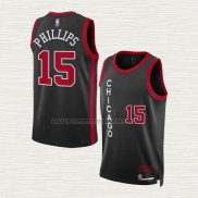 Camiseta Julian Phillips NO 15 Chicago Bulls Ciudad 2023-24 Negro