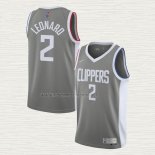 Camiseta Kawhi Leonard NO 2 Los Angeles Clippers Earned 2020-21 Gris