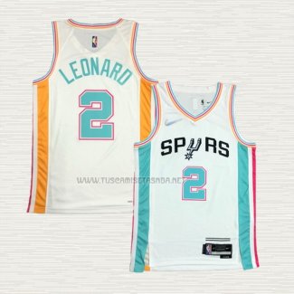 Camiseta Kawhi Leonard NO 2 San Antonio Spurs Ciudad 2021-22 Blanco