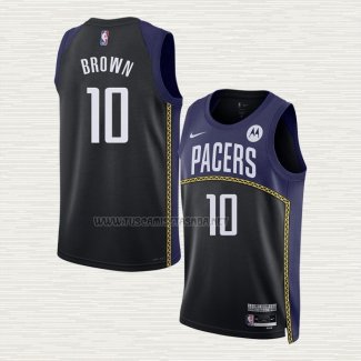 Camiseta Kendall Brown NO 10 Indiana Pacers Ciudad 2022-23 Azul