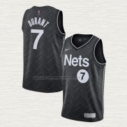 Camiseta Kevin Durant NO 7 Brooklyn Nets Earned 2020-21 Negro