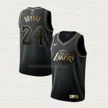 Camiseta Kobe Bryant NO 24 Los Angeles Lakers Golden Edition Negro