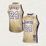 Camiseta Kobe Bryant NO 24 Los Angeles Lakers Hardwood Classics Hall Of Fame 2020 Oro