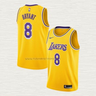 Camiseta Kobe Bryant NO 8 Los Angeles Lakers Icon 2018-19 Amarillo