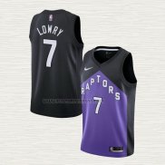 Camiseta Kyle Lowry NO 7 Toronto Raptors Earned 2020-21 Negro Violeta