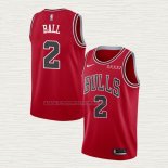 Camiseta Lonzo Ball NO 2 Chicago Bulls Icon 2021 Rojo