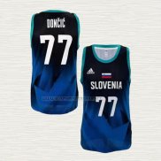 Camiseta Luka Doncic NO 77 Slovenia Tokyo 2021 Azul2