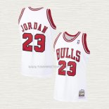 Camiseta Michael Jordan NO 23 Chicago Bulls Mitchell & Ness 1997-98 Blanco