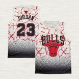 Camiseta Michael Jordan NO 23 Chicago Bulls Mitchell & Ness Blanco Rojo