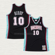 Camiseta Mike Bibby NO 10 Memphis Grizzlies Hardwood Classics Throwback Negro