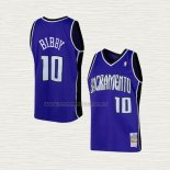 Camiseta Mike Bibby NO 10 Sacramento Kings Mitchell & Ness 2002-03 Violeta