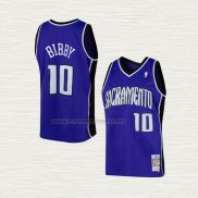Camiseta Mike Bibby NO 10 Sacramento Kings Mitchell & Ness 2002-03 Violeta