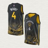 Camiseta Moses Moody NO 4 Golden State Warriors Ciudad 2022-23 Negro