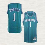 Camiseta Muggsy Bogues NO 1 Charlotte Hornets Retro Azul