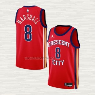 Camiseta Naji Marshall NO 8 New Orleans Pelicans Statement 2023-24 Rojo