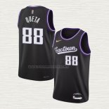 Camiseta Neemias Queta NO 88 Sacramento Kings Ciudad 2021-22 Negro