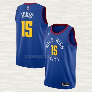 Camiseta Nikola Jokic NO 15 Denver Nuggets Statement 2020-21 Azul