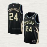 Camiseta Pat Connaughton NO 24 Milwaukee Bucks Statement 2022-23 Negro