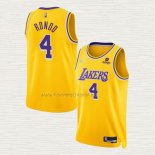 Camiseta Rajon Rondo NO 4 Los Angeles Lakers 75th Anniversary 2021-22 Amarillo