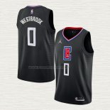 Camiseta Russell Westbrook NO 0 Los Angeles Clippers Statement 2022-23 Negro