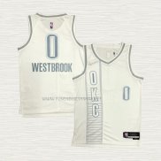 Camiseta Russell Westbrook NO 0 Oklahoma City Thunder Ciudad 2021-22 Blanco