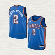 Camiseta Shai Gilgeous-Alexander NO 2 Nino Oklahoma City Thunder Icon Azul