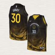 Camiseta Stephen Curry NO 30 Nino Golden State Warriors Ciudad 2022-23 Negro