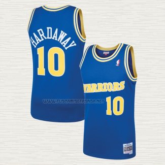 Camiseta Tim Hardaway NO 10 Golden State Warriors Mitchell & Ness 1990 Azul