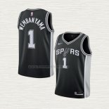 Camiseta Victor Wembanyama NO 1 Nino San Antonio Spurs Icon 2022-23 Negro