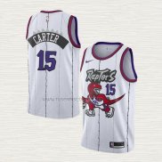 Camiseta Vince Carter NO 15 Toronto Raptors Classic Edition Blanco