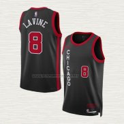 Camiseta Zach Lavine NO 8 Chicago Bulls Ciudad 2023-24 Negro