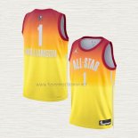 Camiseta Zion Williamson NO 1 New Orleans Pelicans All Star 2023 Naranja