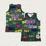 Camiseta Allen Iverson NO 34 Milwaukee Bucks Mitchell & Ness 2000-01 Verde