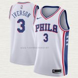 Camiseta Allen Iverson NO 3 Philadelphia 76ers Association Blanco