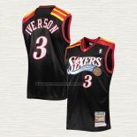 Camiseta Allen Iverson NO 3 Philadelphia 76ers Mitchell & Ness 2006 Negro