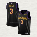 Camiseta Anthony Davis NO 3 Los Angeles Lakers Ciudad 2019-20 Negro