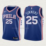 Camiseta Ben Simmons NO 25 Nino Philadelphia 76ers 2017-18 Azul