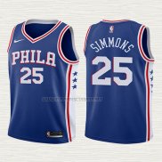 Camiseta Ben Simmons NO 25 Nino Philadelphia 76ers 2017-18 Azul