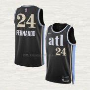 Camiseta Bruno Fernando NO 24 Atlanta Hawks Ciudad 2023-24 Negro