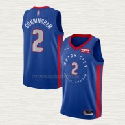 Camiseta Cade Cunningham NO 2 Detroit Pistons Ciudad 2020-21 Azul