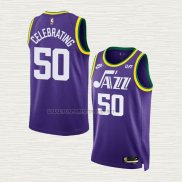 Camiseta Celebrating NO 50 Utah Jazz Classic 2023-24 Violeta