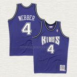 Camiseta Chris Webber NO 4 Sacramento Kings Mitchell & Ness 1998-99 Negro