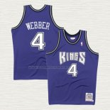 Camiseta Chris Webber NO 4 Sacramento Kings Mitchell & Ness 1998-99 Negro