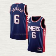 Camiseta DeAndre Jordan NO 6 Brooklyn Nets Ciudad 2021-22 Azul