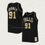 Camiseta Dennis Rodman NO 91 Chicago Bulls Mitchell & Ness 1997-98 Negro