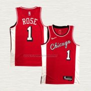 Camiseta Derrick Rose NO 1 Chicago Bulls Ciudad 2021-22 Rojo