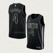 Camiseta Edmond Sumner NO 4 Brooklyn Nets Statement 2022-23 Negro